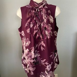 Purple floral blouse